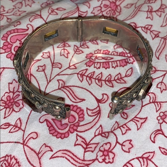 Vintage Alpaca silver rhinestone bracelet - Picture 3 of 6